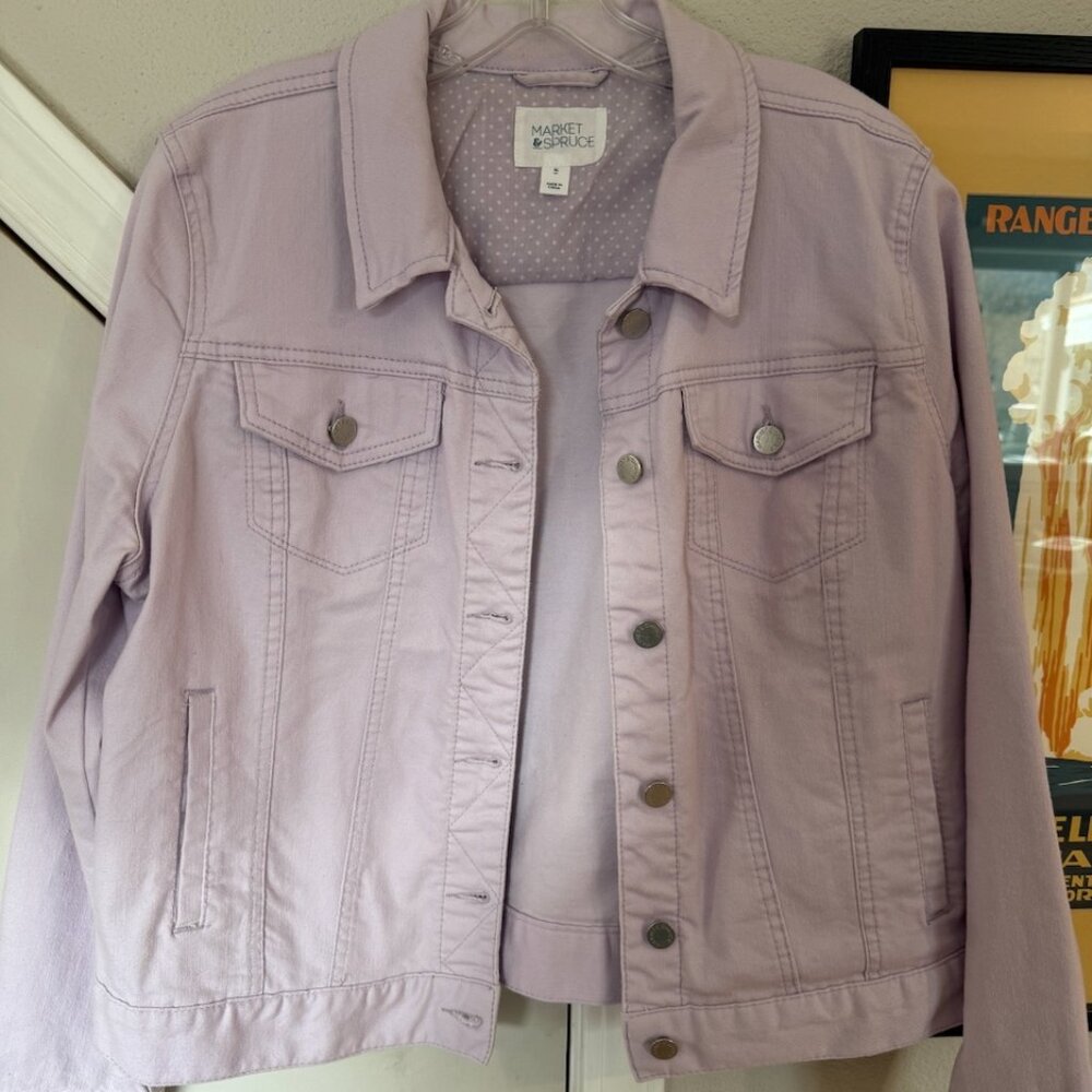Market & Spruce Purple Jean Jacket — XL